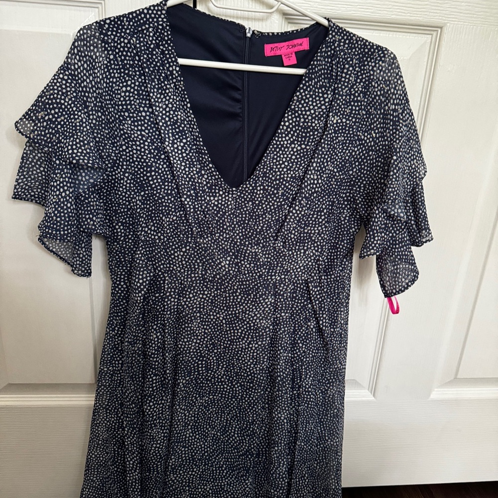 Betsey Johnson Navy and White Polka Dot Dress